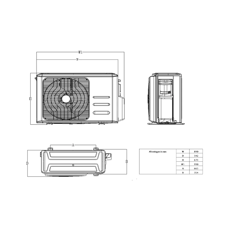 MaxiCool airco buitenunit Triple Inverter R32