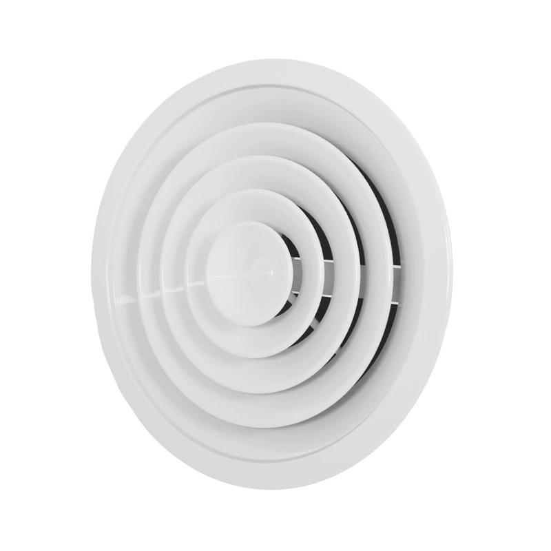 Plafondrooster rond met vast patroon Ø 250 mm - RAL9016