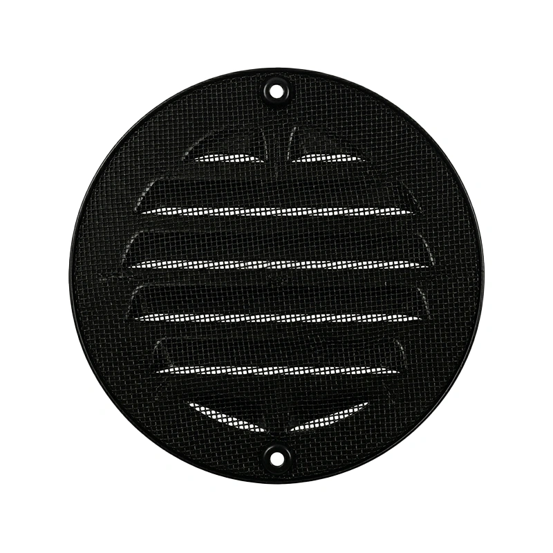 Buitenrooster rond 200mm aluminium - RAL9005 30% glans