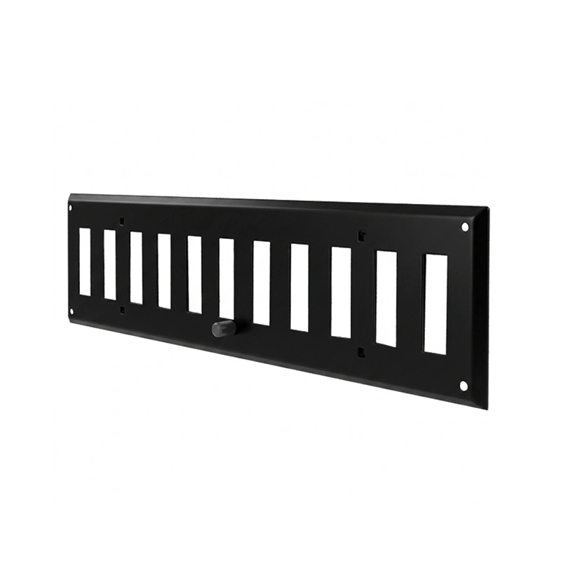 Wandrooster verstelbaar 400x100 mm metaal - RAL9005 30% glans