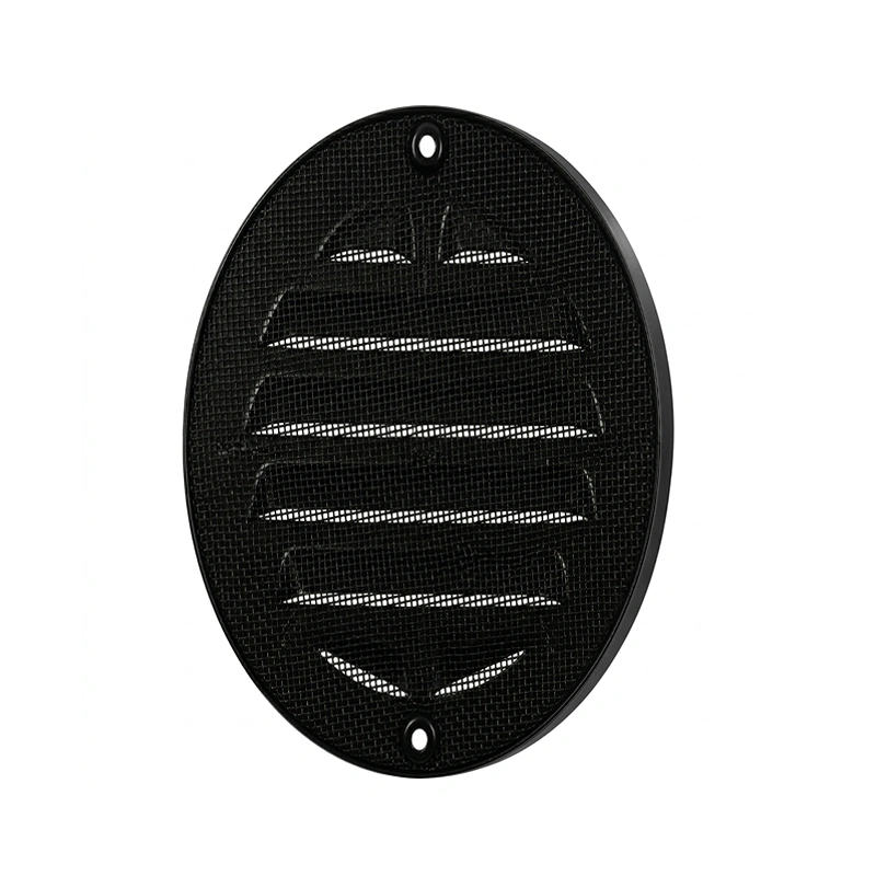 Buitenrooster rond 125 mm aluminium - RAL9005 30% glans