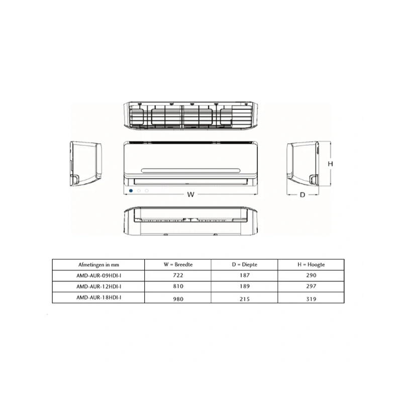MaxiCool AURORA Binnenunit 12HDI R32 3,5 kW