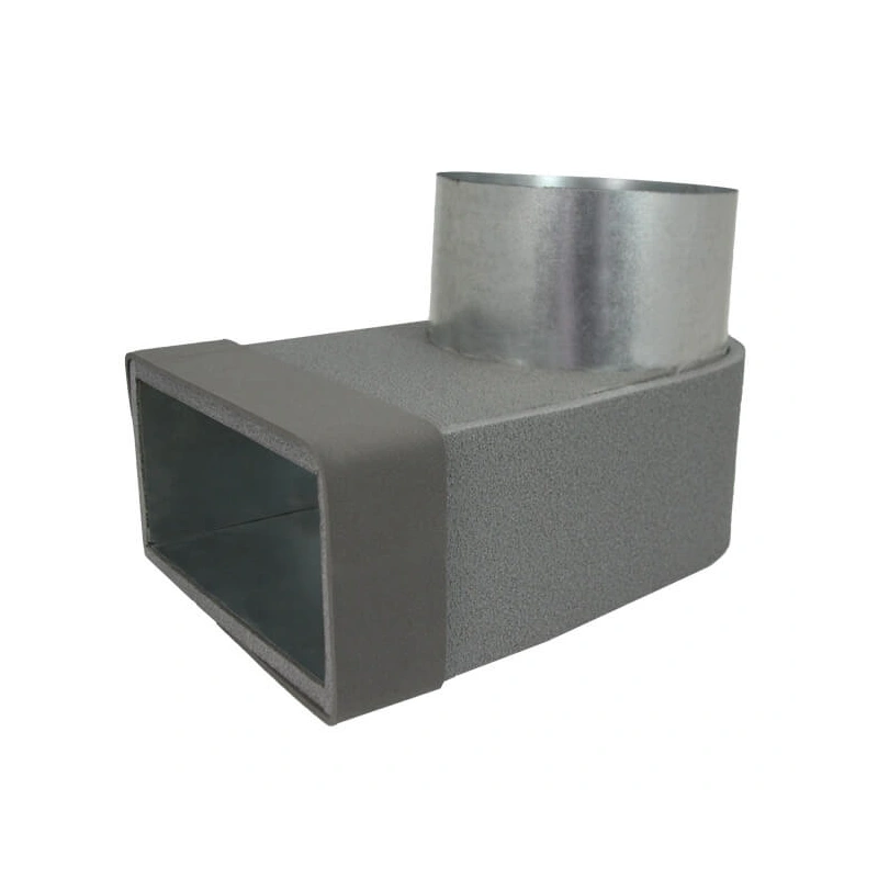 Thermoduct lepe hoekstuk enkel symetrisch 220x80 mm naar diameter 125