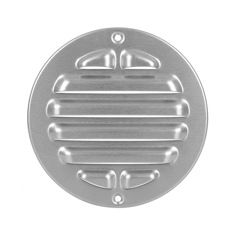 Buitenrooster rond 125 mm aluminium - geanodiseerd aluminium