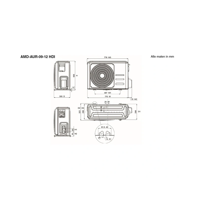 MaxiCool AURORA Inverter airco R32 2,5 kW set
