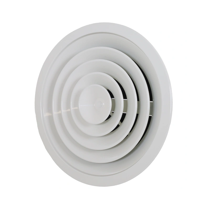Plafondrooster rond met vast patroon Ø 250 mm - RAL9010