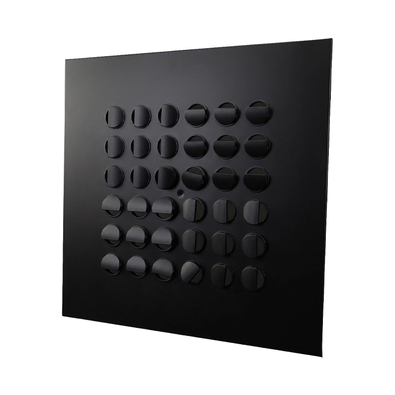 Multinozzle plafondrooster 596x596 mm - MN24 RAL9005 30% glans
