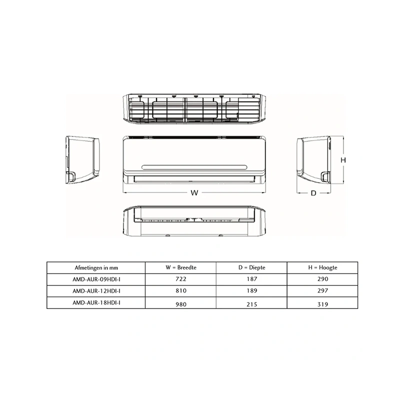 MaxiCool AURORA Multi split airco R32 2x2,5 kW set