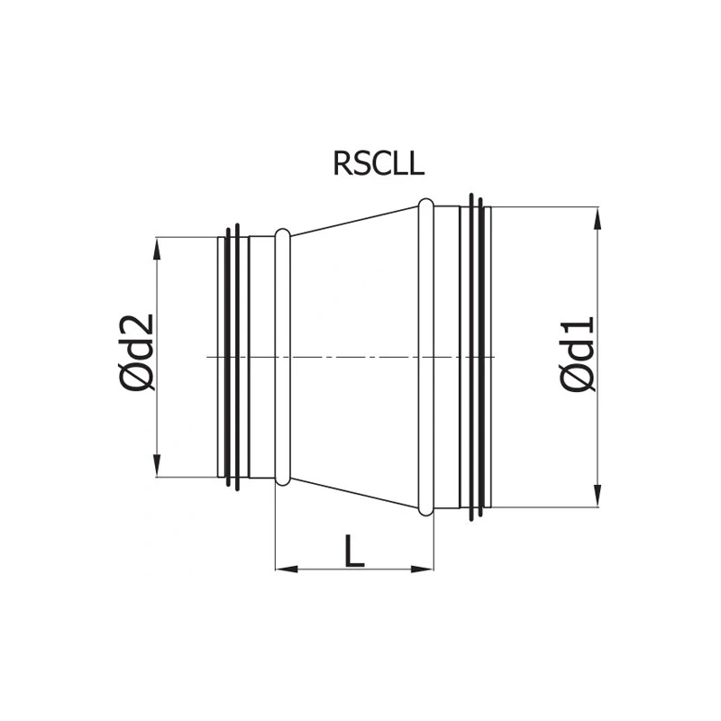 Verloopstuk van Ø 400mm - Ø 315mm voor spirobuis