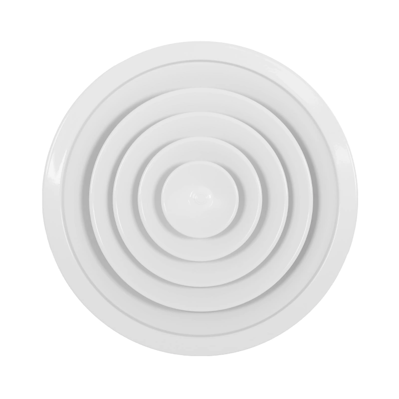 Plafondrooster rond met vast patroon Ø 200 mm - RAL9016