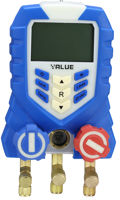 Value Digitale manifold set met temperatuurklem incl slangenset